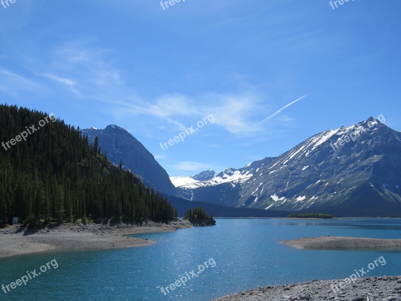 Upper Kananaskis Lake Rocky Mountains Alberta Canada Lake