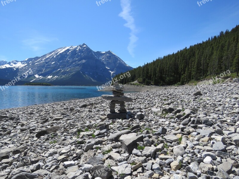 Inukshuk Inuit Rocky Mountains Alberta Canada