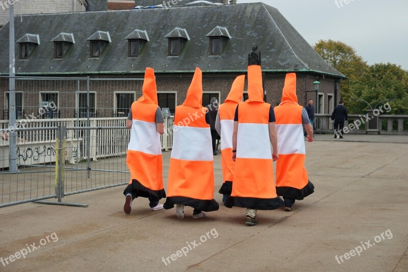 Antwerp Belgium People Costume Signaling Cone