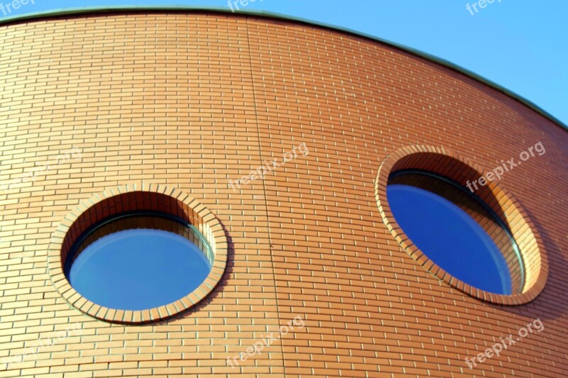 Architecture The Window Round Brick Glass