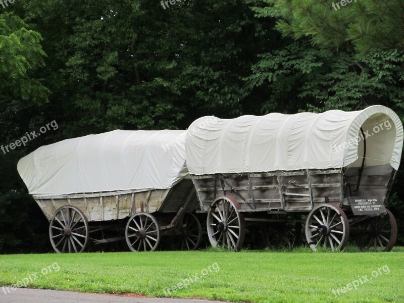 Covered Wagons Transportation Historical Old Canvas