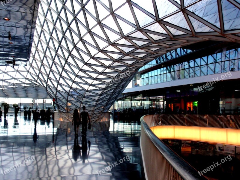 Frankfurt Am Main Germany Myzeil Silver Glass Mirroring