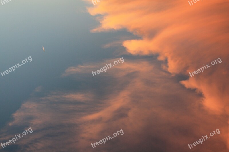 Blue Sky Aircraft Blue Sky Clouds Sunset Southwest