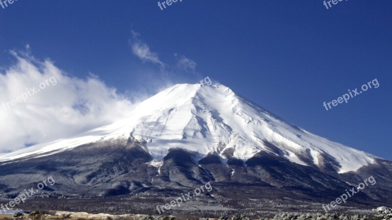 Fuji Mountain Japan Sky Landscape