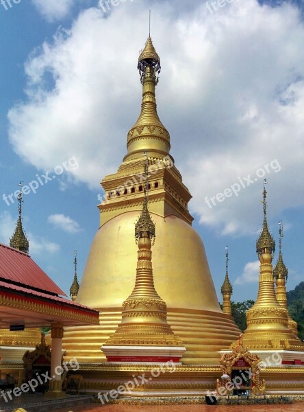 Burma Thailand Buddhism Pagoda Chedi