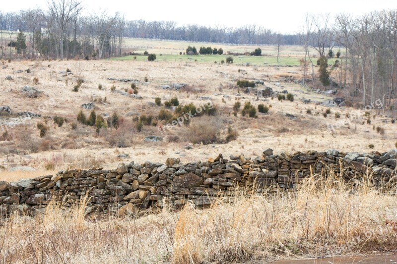 Civil War Gettysburg Battlefield Stone Fence Fence