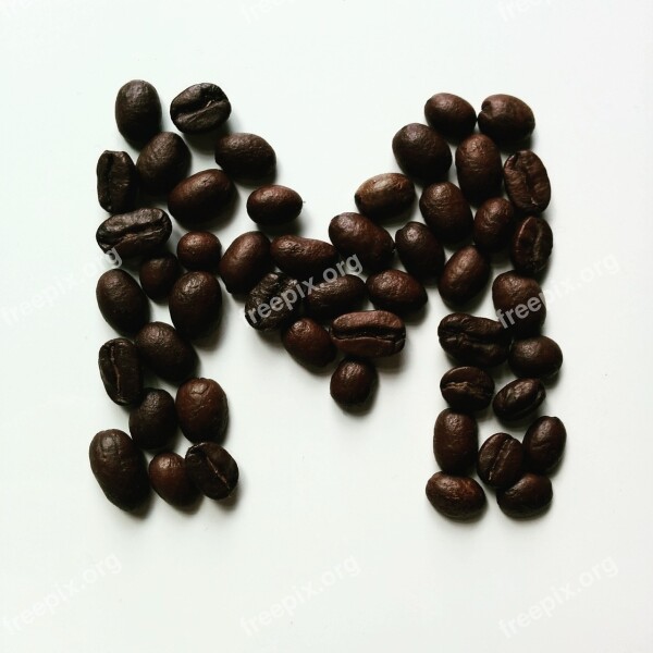 Coffee Beans Coffee Bean Letter M M