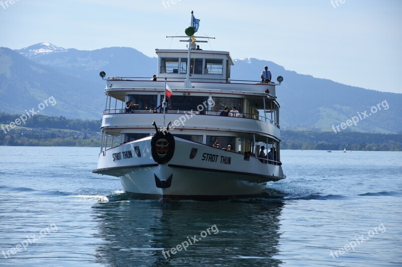 Ship Lake Thun Lake Waters Switzerland