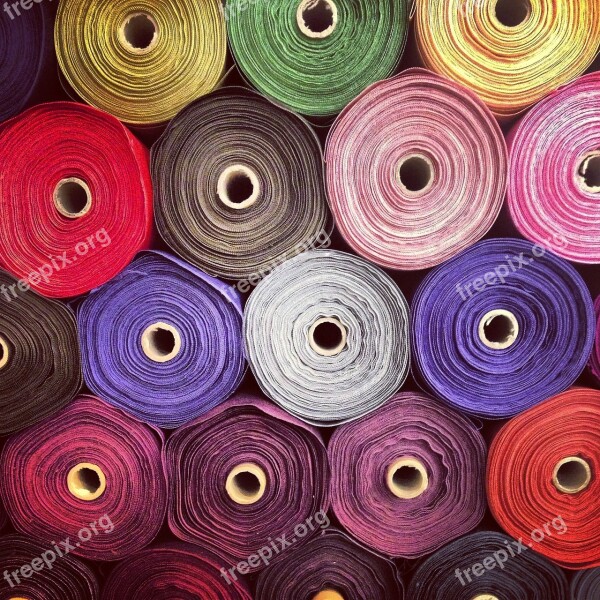 Fabric Rolls Colours Textile Colorful