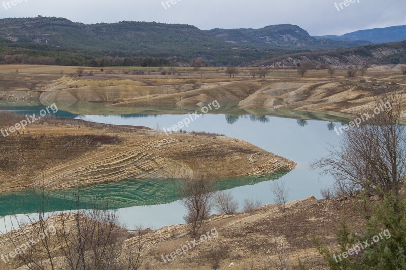 Lake Landscape River Huesca Aragon