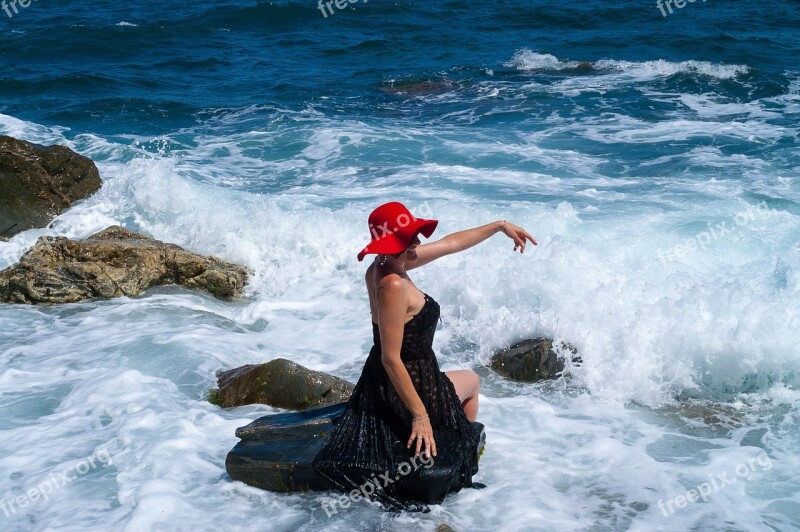 Sea Wave Hat Beach Water