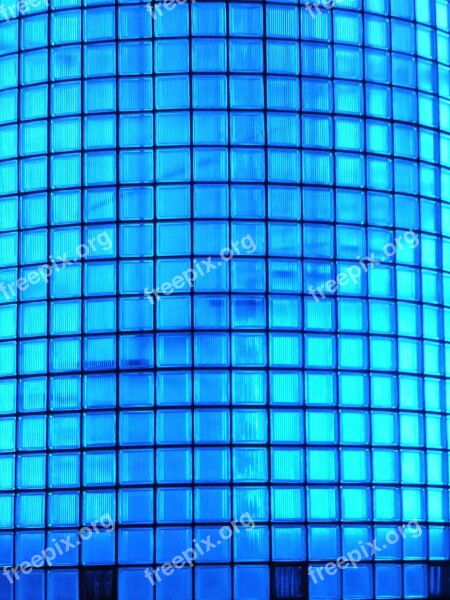 Glass Block Blue Glass Wall Glass Building