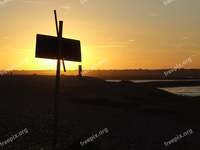 West Sun Sunset Landscape Evening