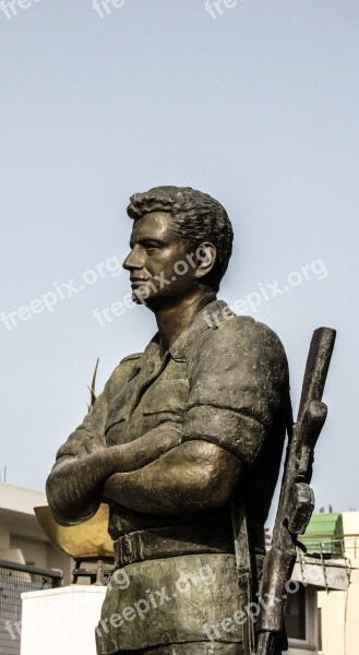 Cyprus Paralimni Statue Hero Soldier