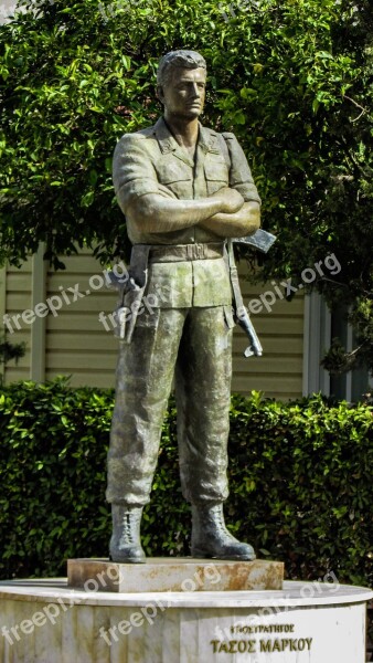 Cyprus Paralimni Statue Hero Soldier