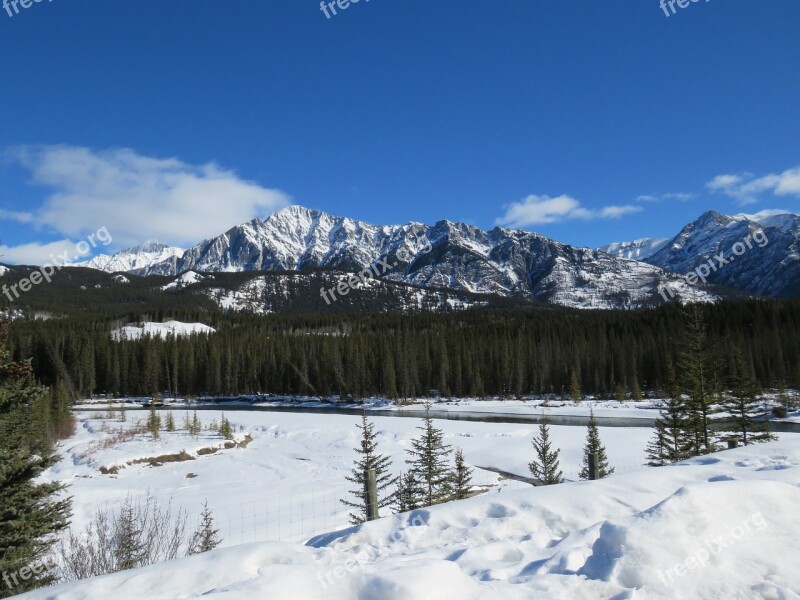 Spring Mountains Snow Nature Landscape