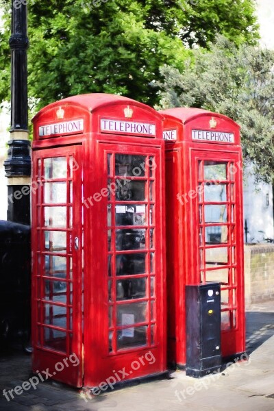 Phone Booths Red England British London