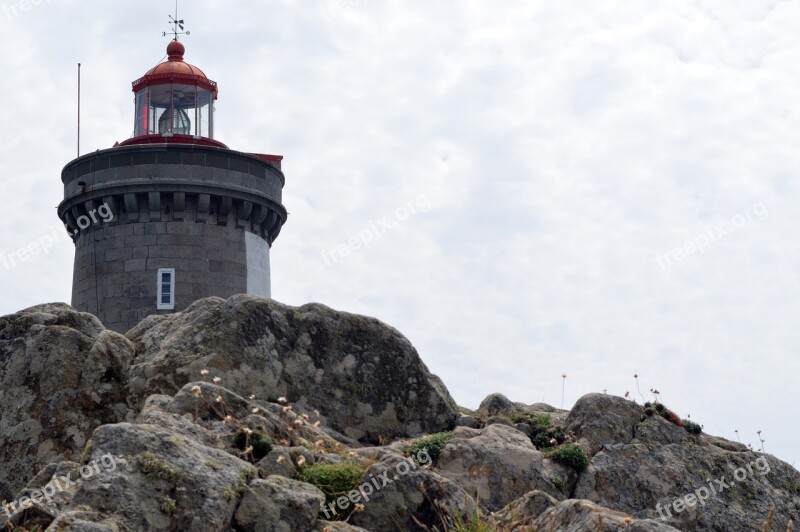 Lighthouse Rock Brittany Coast Phare Du Petit Minou Navigation