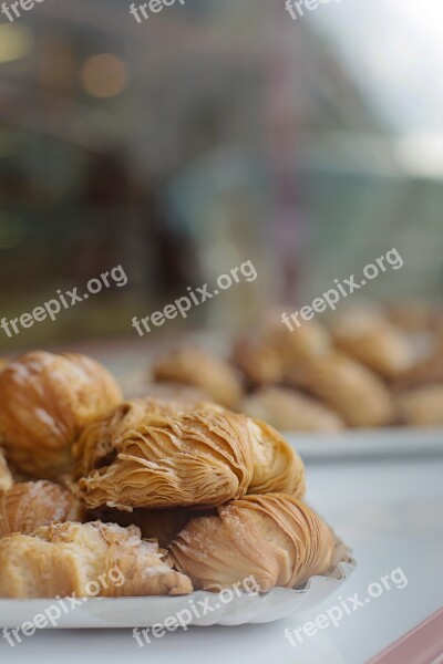 Croissants Flaky Breakfast Pastry Food