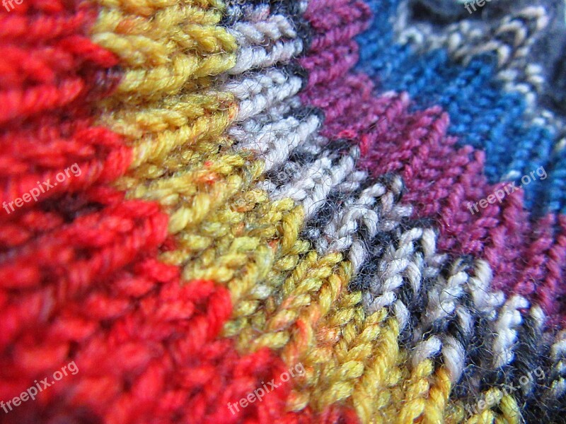 Knitting Coloured Mixed Wool Pattern