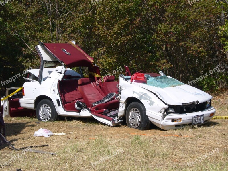 Car Crash White Vehicle Transportation