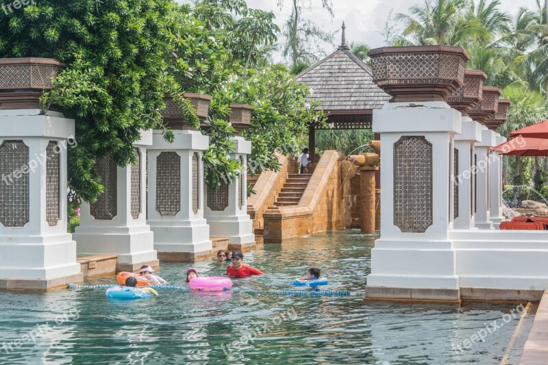 Phuket Thailand Pool Marriott Beach Club People