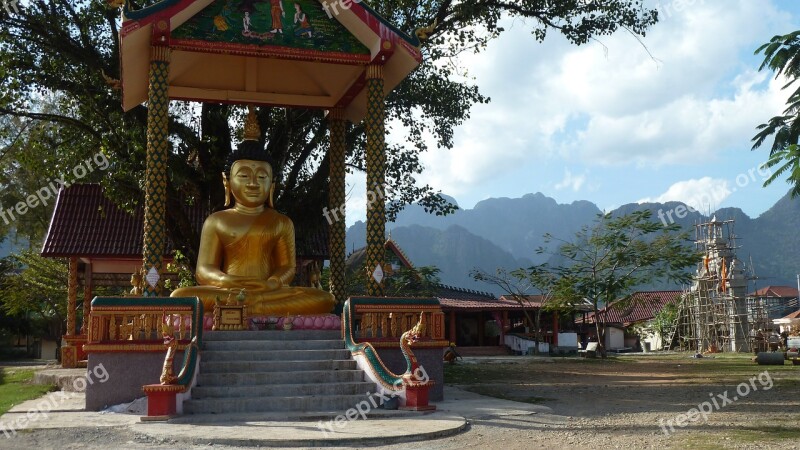 Laos Vang Vieng Buddha Temple Monastery