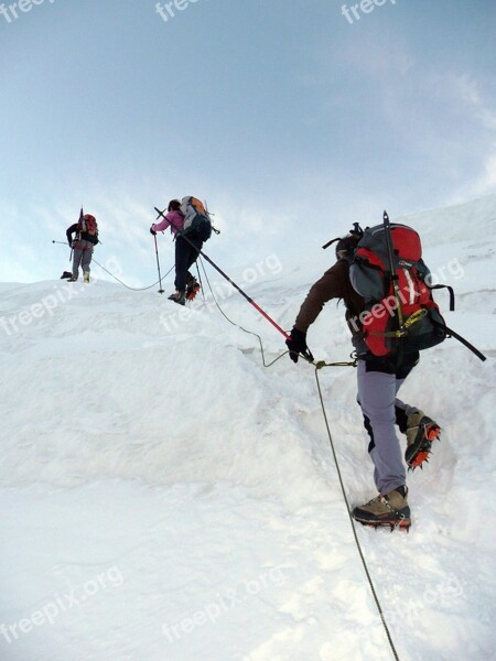 Mountain Snow Hiking Winter Alps