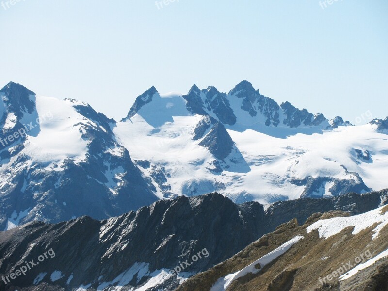 Gran Paradiso Glacier Mountain Crevices Ice