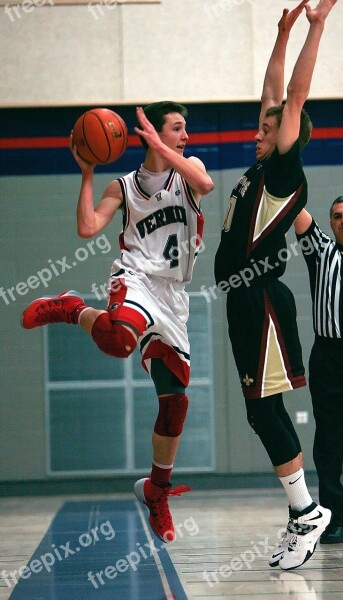 Basketball Basketball Player Sport Competition Jumping