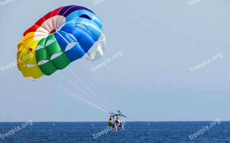 Parachute Paragliding Colours Rainbow Colours Balloon