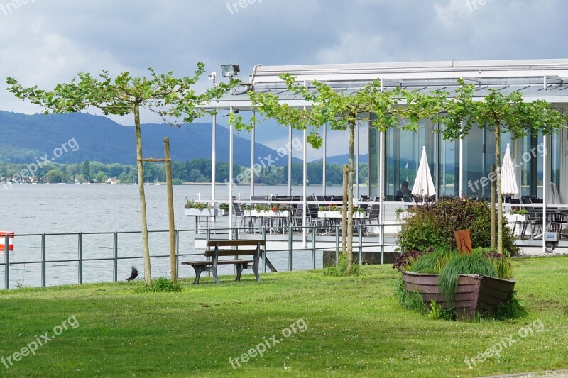 Untersee Lake Constance Zellersee Beach Cafe Peninsula