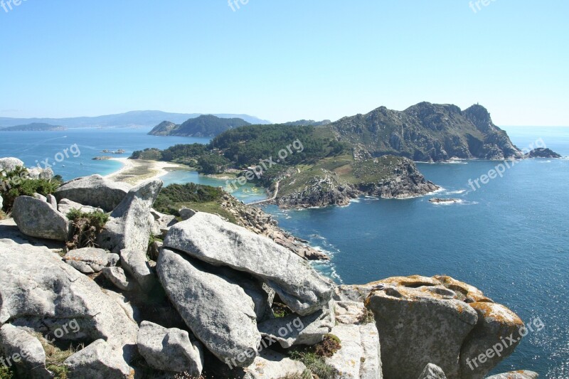 Costa Sea Nature Rocks Cíes Islands