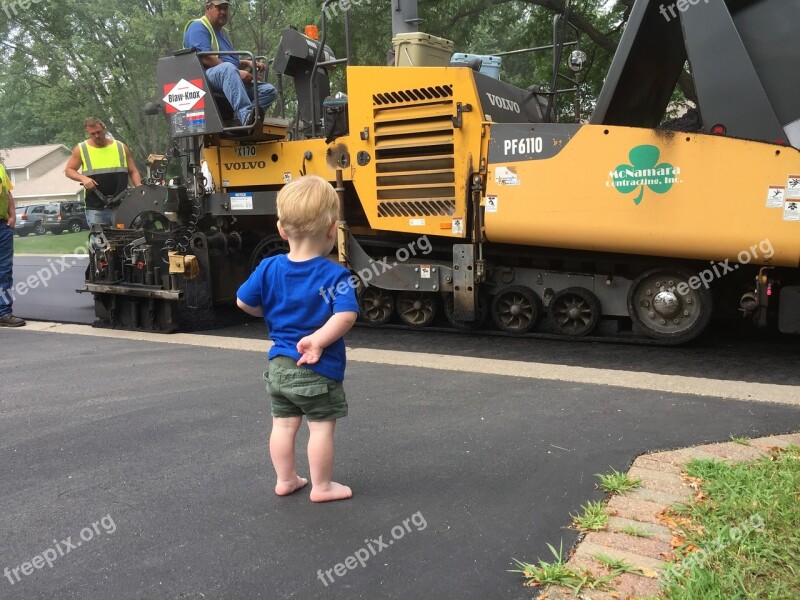 Child Boy Truck Construction Driveway