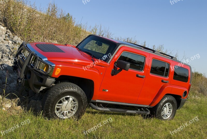 Hummer Red Truck 4x4 Offroad