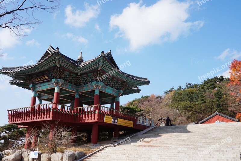 The Bulguksa Temple Racing Republic Of Korea Religion Buddha