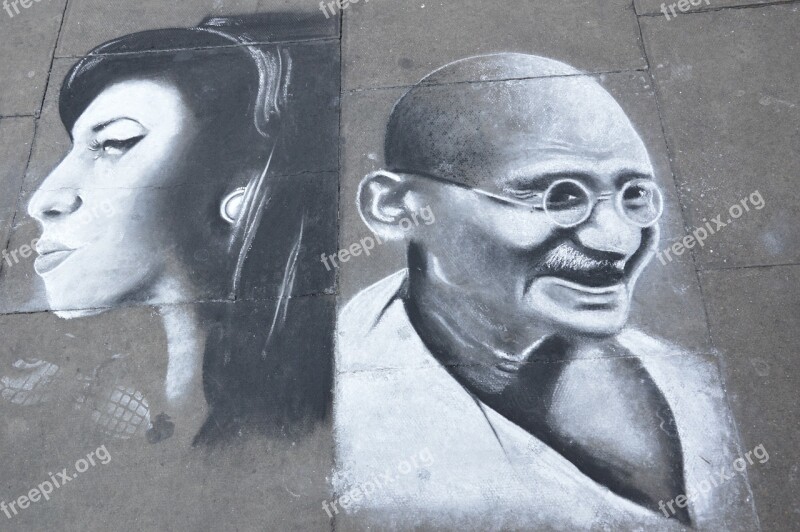 Gandhi Mahatma Gandhi Amy Winehouse Street Art Camden