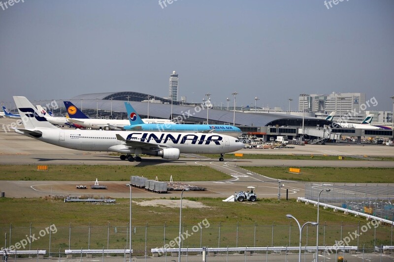 Kansai International Airport Japan Osaka Airplane Landing