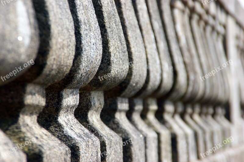 Public Garden Columns Bokeh Alignment Depth