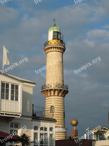 Warnemünde Lighthouse Sky Baltic Sea Coast