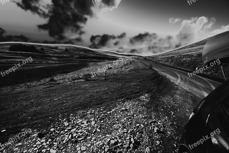 Elan Valley Landscape Black And White Wild Rhayader