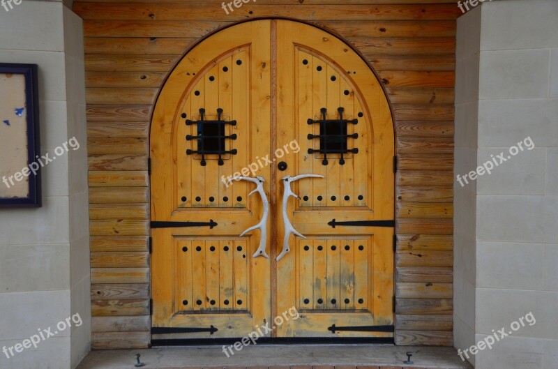 Door Antlers Wood Doorway Architectural