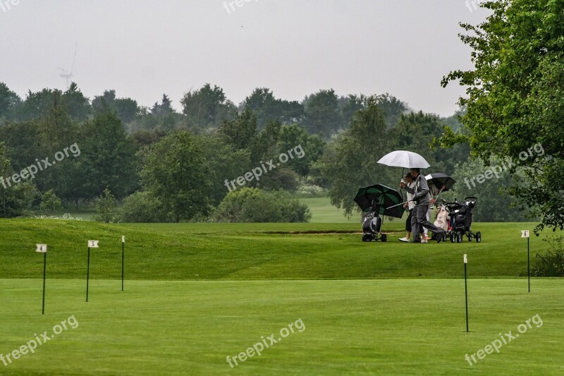 Golf Rain Umbrella Golf Course Free Photos