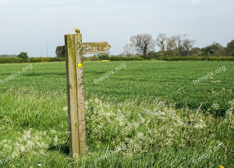 Signpost Countryside Sign Rural Hiking