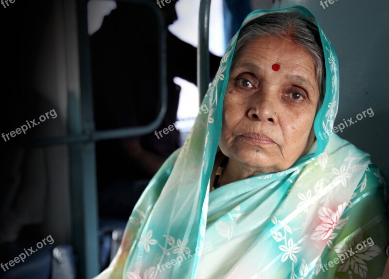 India Old Women Old Woman Asia