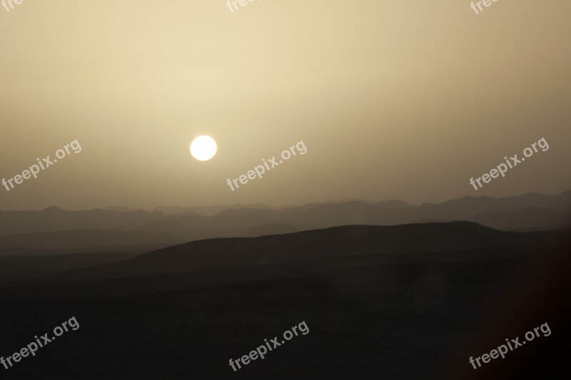 Desert Sand Sky Dusk Hills