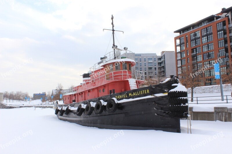 Montreal Port Winter Old Port Ice