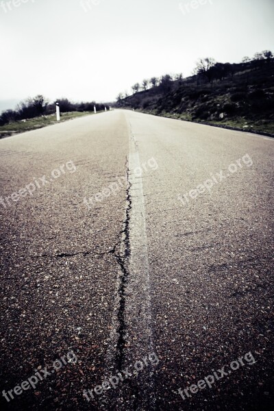 Road Away Mark Landscape Asphalt