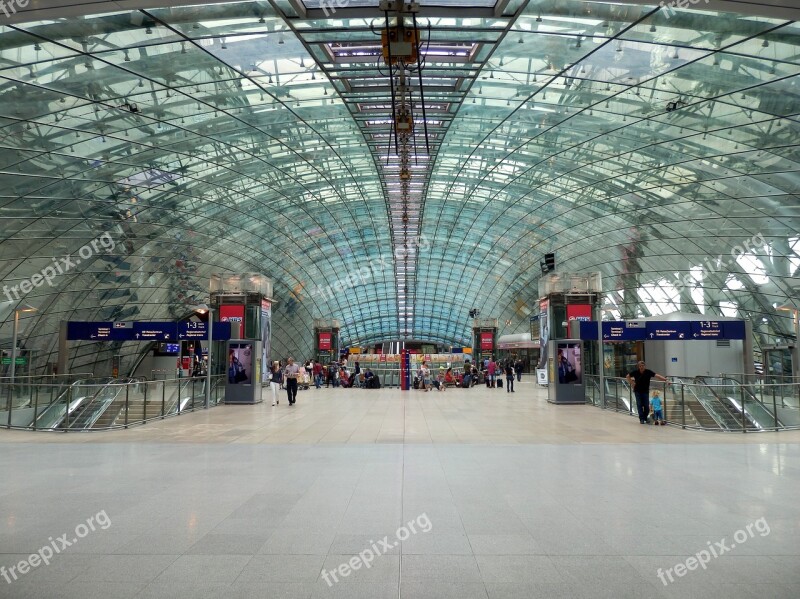 Frankfurt Am Main Germany Airport Airport Train Station Hall Glass Roof