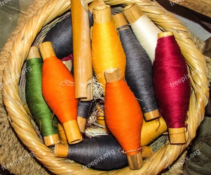 Yarn Basket Colours Colorful Loom